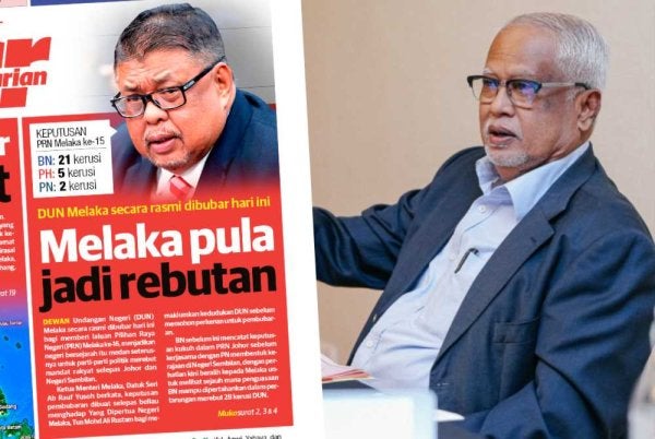 Mahfuz dan laporan muka depan Sinar Harian pada Rabu.