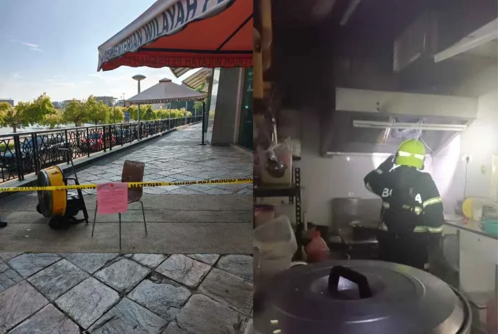 Kebakaran hanya melibatkan bahagian dapur kafe dan tidak membabitkan struktur utama bangunan.