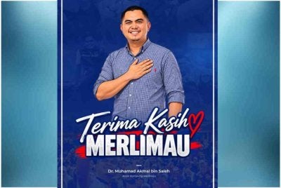Akmal merakamkan ucapan terima kasih atas sokongan penduduk DUN Merlimau memberikan peluang kepadanya berkhidmat sepenggal di DUN berkenaan.