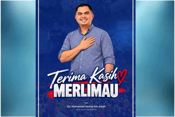 Akmal merakamkan ucapan terima kasih atas sokongan penduduk DUN Merlimau memberikan peluang kepadanya berkhidmat sepenggal di DUN berkenaan.