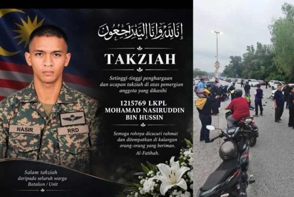 Mohamad Nasiruddin Hussin, 23, yang merupakan anggota Batalion Kedua Rejimen Renjer Diraja (2 RRD), disahkan meninggal dunia ketika menerima rawatan di Hospital Raja Permaisuri Bainun (HRPB).