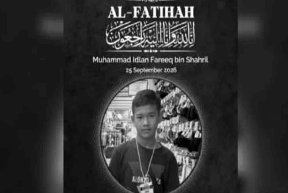 Mangsa, Muhammad Idlan Fareeq Shahril, 14, meninggal dunia selepas ditemukan tidak sedarkan diri di kawasan asrama sekolah.