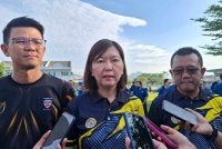 Sandrea bercakap kepada pemberita pada Sabtu.