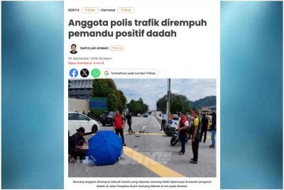 Laporan Sinar Harian pada Khamis berhubung kejadian. 