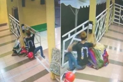 Aksi suspek yang sedang mengumpil tabung di Seksyen 16 di sini dirakam CCTV surau berkenaan.