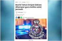 Laporan Sinar Harian pada Sabtu berhubung kes tampar melibatkan seorang murid Tahun Empat di Sabah. 