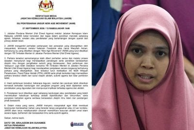 Jakim mengadakan sesi 'tabayyun' bersama Marhamah susulan dakwaan mengaitkan beliau dengan ajaran New Age Movement.