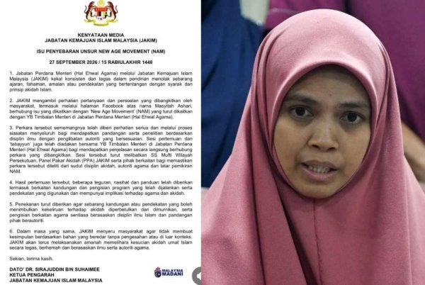 Jakim mengadakan sesi 'tabayyun' bersama Marhamah susulan dakwaan mengaitkan beliau dengan ajaran New Age Movement.
