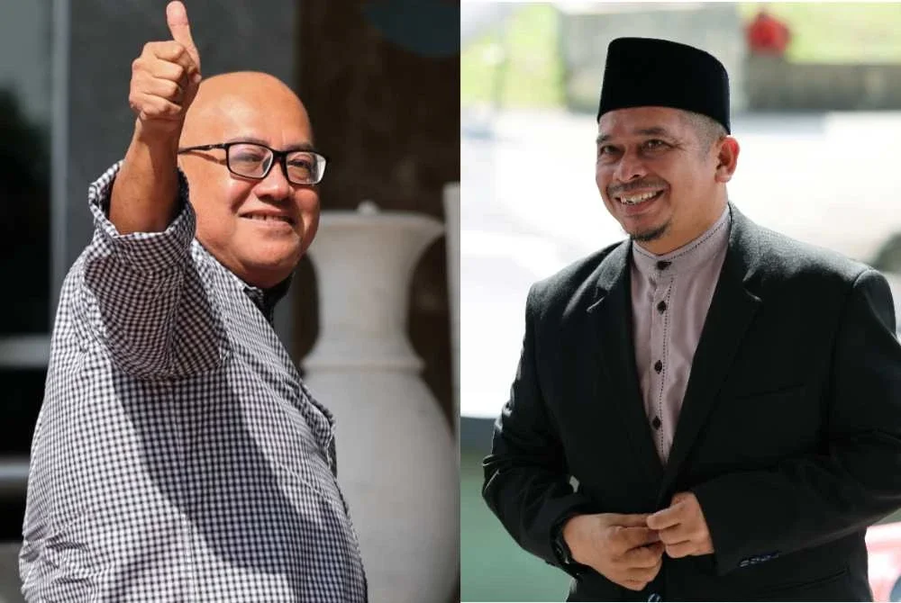 Faizal (gambar kiri) dan Mohd Fairuz (gambar kanan) tiba di Menara MAINS untuk dirakam percakapan oleh pasukan Bukit Aman susulan kemelut semasa di negeri itu. Foto Bernama