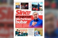 Laporan muka depan Sinar Harian pada Isnin