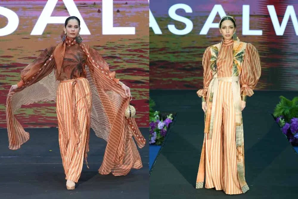Antara koleksi terbaharu Casalwa, 'Teduh' yang diperagakan di pentas Pertunjukkan Fesyen Modest Luxe sempena MIHAS 2026.