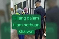 JAINJ melakukan serbuan di sebuah bilik hotel di Pasir Gudang. Foto JAINJ