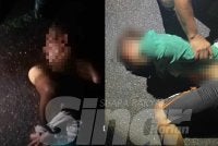 Suspek ditahan orang ramai di lokasi kejadian