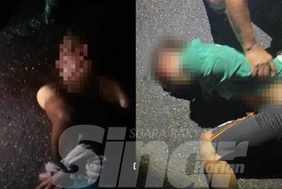 Suspek ditahan orang ramai di lokasi kejadian