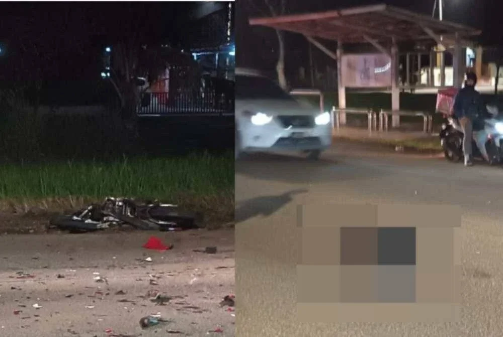 Mangsa, Putera Awal Darwish Mohd Zulhafiz,15, yang menunggang motosikal jenis Suzuki disahkan meninggal dunia di tempat kejadian akibat cedera parah di kepala.
