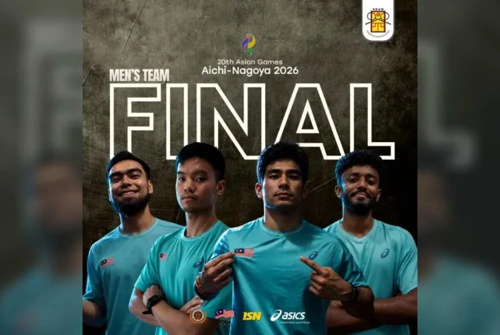 Malaysia akan menentang Pakistan dalam aksi akhir skuasy lelaki Sukan Asia Aichi-Nagoya esok. Foto: Facebook SRAM