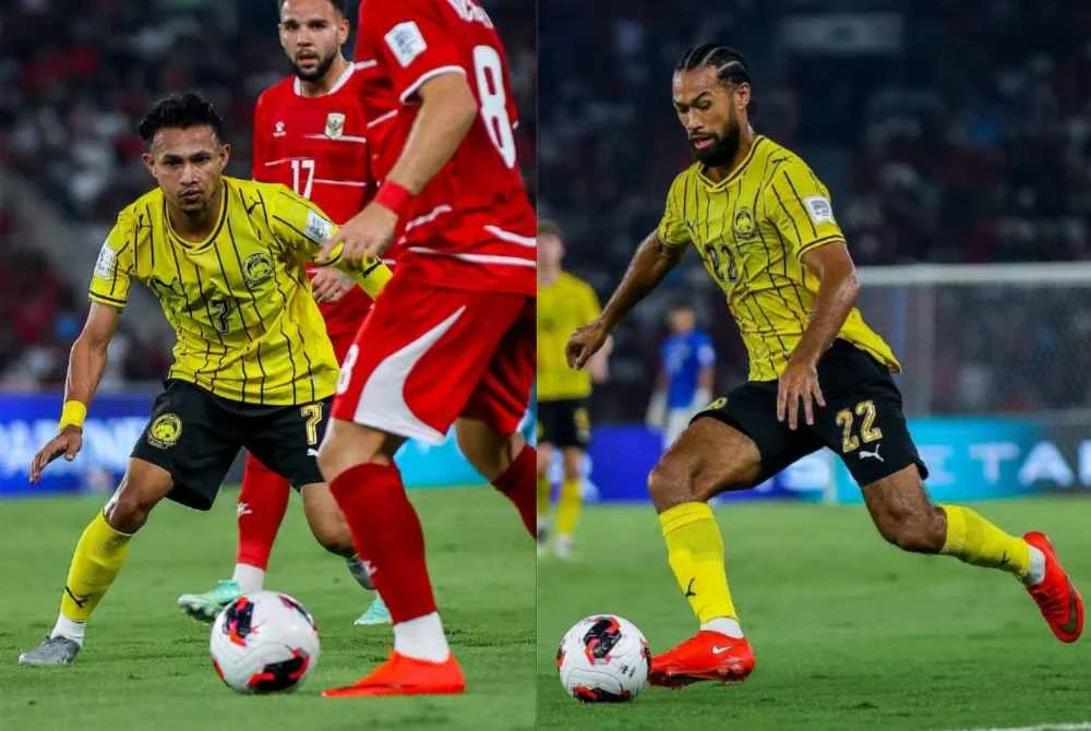 Faisal (kiri) dan Corbin direhatkan pada malam ini dalam pertemuan dengan Singapura. - FOTO: FB Malaysia NT.