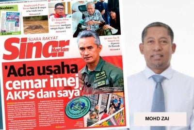 Laporan muka depan Sinar Harian pada Jumaat