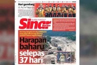 Laporan muka depan Sinar Harian pada Sabtu.