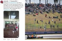 Peminat-peminat F1 hadir menyaksikan latihan bebas kedua sempena F1 Gulf Air Bahrain Grand Prix di Malaysia 2026 di SIC pada Sabtu dan Tangkap layar hantaran pengguna Threads yang memuji pergerakan penonton pada hari kedua yang lebih teratur dan pantas.