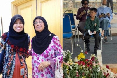 Fairuz ketika bertemu dengan Allahyarham Tun Dr Hasmah di Putrajaya dan Abdullah (kanan) ketika menziarahi Pusara Negara.