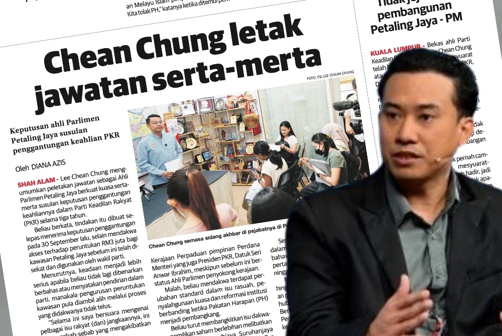 Laporan Sinar Harian pada Sabtu. Gambar kanan: Hussain Yusri