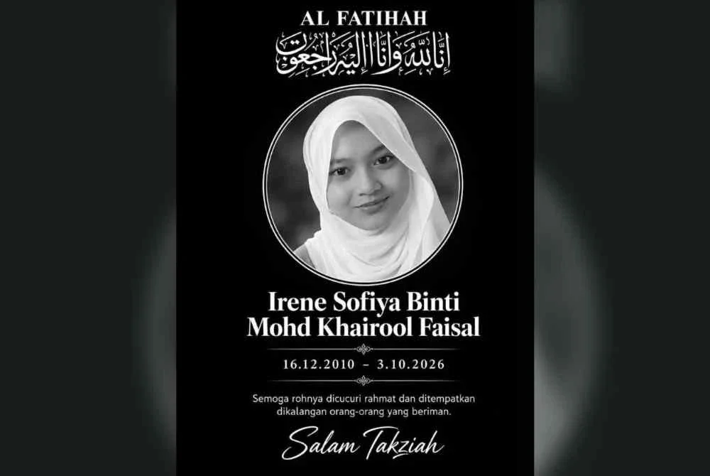 Irene Sofiya ditemui maut dipercayai dibunuh di sebuah sekolah menengah di Yong Peng.