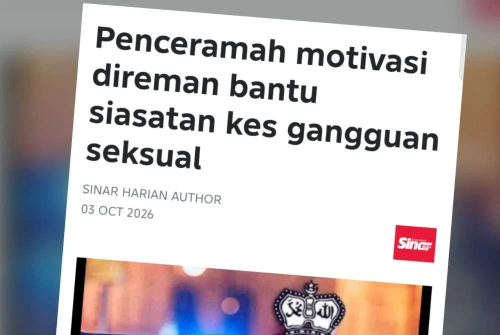 Laporan Sinar Harian pada Sabtu.