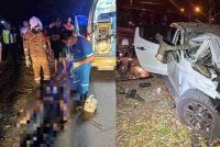 Mangsa disahkan maut di lokasi kejadian selepas terlibat dalam kemalangan di Jalan Bypass Tuaran, berhampiran sebuah kedai perabot di Kota Kinabalu.