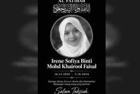 Irene Sofiya meninggal dunia dalam kejadian bunuh di sebuah sekolah menengah di Yong Peng, semalam.