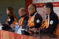Jefri (dua dari kanan) dan Mohd Nasir (dua dari kiri) pada sidang media rumusan Sukan Asia Aichi-Nagoya 2026 di Nagoya pada Sabtu. Foto: Bernama 