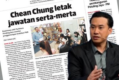 Laporan Sinar Harian pada Sabtu. Gambar kanan: Hussain Yusri 