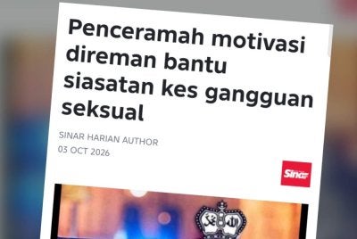 Laporan Sinar Harian pada Sabtu.