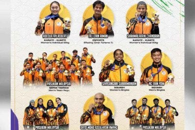 Senarai pemenang pingat emas buat kontinjen negara pada Sukan Aichi-Nagoya 2026. - FOTO: FB MSN.