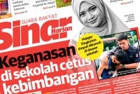 Laporan muka depan Sinar Harian pada Isnin.