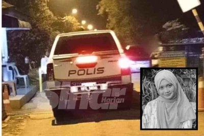 Punca kematian Irene Sofiya (gambar kecil) akibat trauma tumpul di kepala selepas ditemui di sebuah sekolah menengah di Yong Peng, Batu Pahat pada Sabtu.