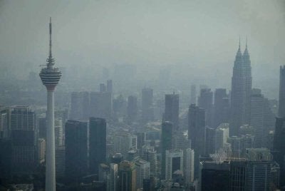 Kuala Lumpur antara kawasan yang mencatat bacaan IPU tidak sihat setakat jam 4 petang pada Isnin. 
