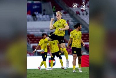 Fergus Tierney meledak gol kemenangan pada minit ke-62. Foto: MALAYSIA NT