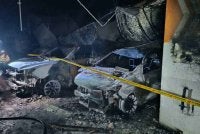Lapan kereta dianggarkan musnah 80 hingga 90 peratus manakala dua lagi mengalami kerosakan 20 ke 30 peratus. 