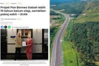 Laporan Sinar Harian mengenai Projek Lebuhraya Pan Borneo.