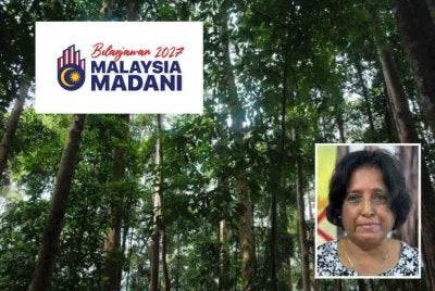 Meenakshi (gambar kecil) menegaskan pemberian ETF hanya wajar disalurkan kepada negeri yang mematuhi semua pindaan Akta Perhutanan Negara (APN) 1984 yang dibuat pada 2022.