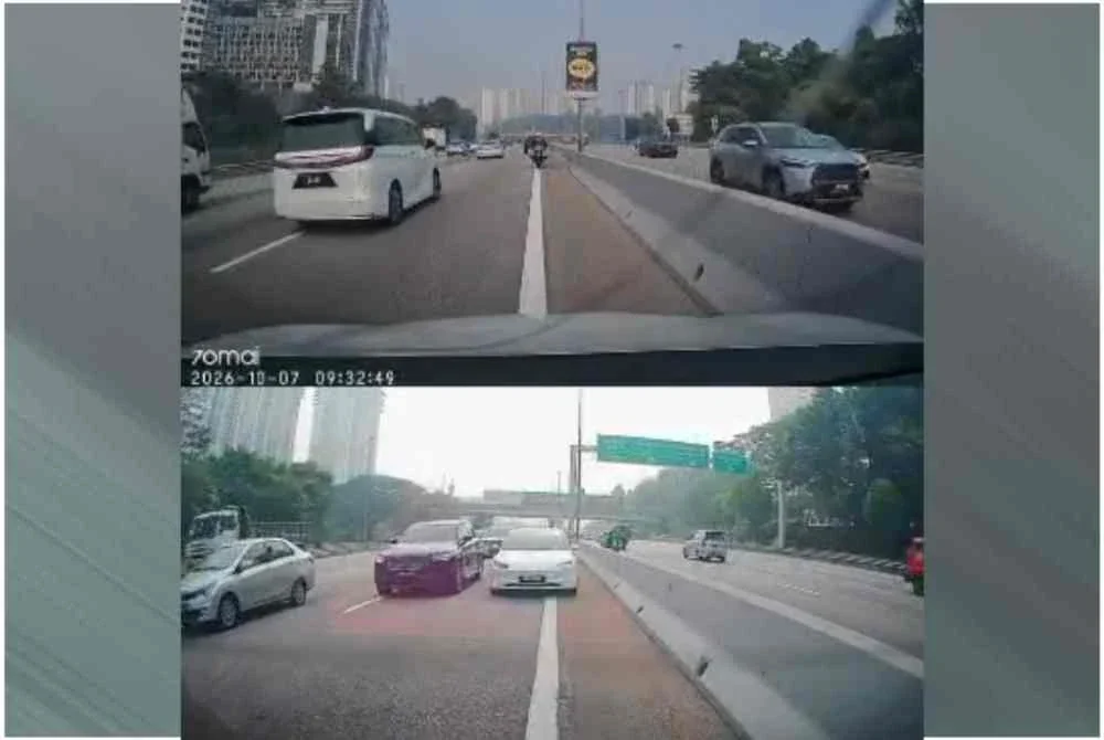 Video tular memaparkan pemandu terbabit mengekori konvoi polis yang sedang mengiringi pergerakan Timbalan Perdana Menteri dari Kajang menghala ke Pusat Perubatan Sunway di Subang Jaya.