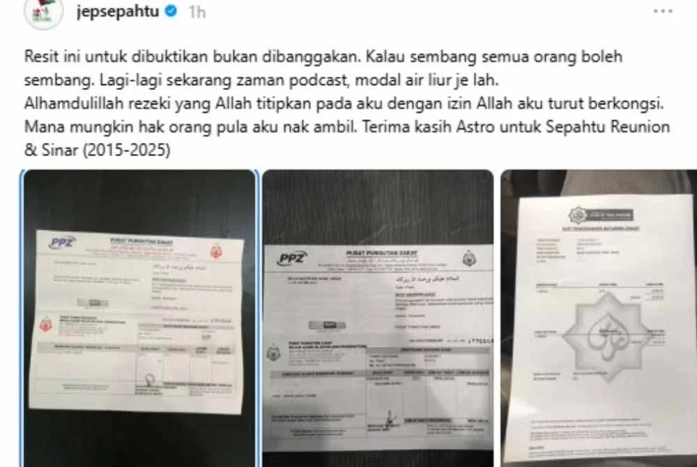 Tangkap layar hantaran Jep melalui Thread pada Khamis.