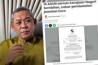 Aminuddin dalam videonya mengatakan bahawa tindakan saman oleh 10 Exco Negeri Sembilan itu tidak pernah berlaku dalam sejarah negara ini.