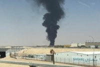 Kepulan asap tebal memenuhi ruang udara di Lapangan Terbang King Khalid di Riyadh sejurus serangan itu berlaku.