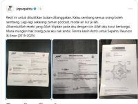 Tangkap layar hantaran Jep melalui Thread pada Khamis.