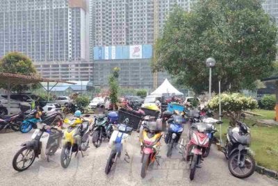 Antara motosikal yang disita JPJ menerusi Op Pewa di sekitar Kuala Lumpur pada Khamis.