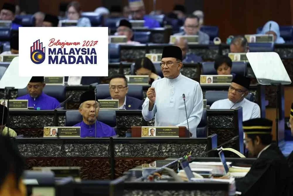 Perdana Menteri Datuk Seri Anwar Ibrahim, yang juga Menteri Kewangan, membentangkan Belanjawan 2027 di Dewan Rakyat hari ini. Foto Bernama
