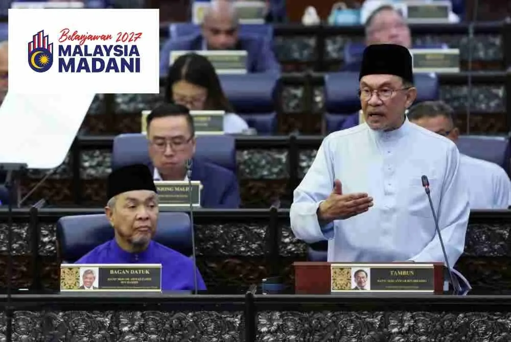 Anwar, yang juga Menteri Kewangan, membentangkan Belanjawan 2027 di Dewan Rakyat, pada Jumaat. Foto: Bernama