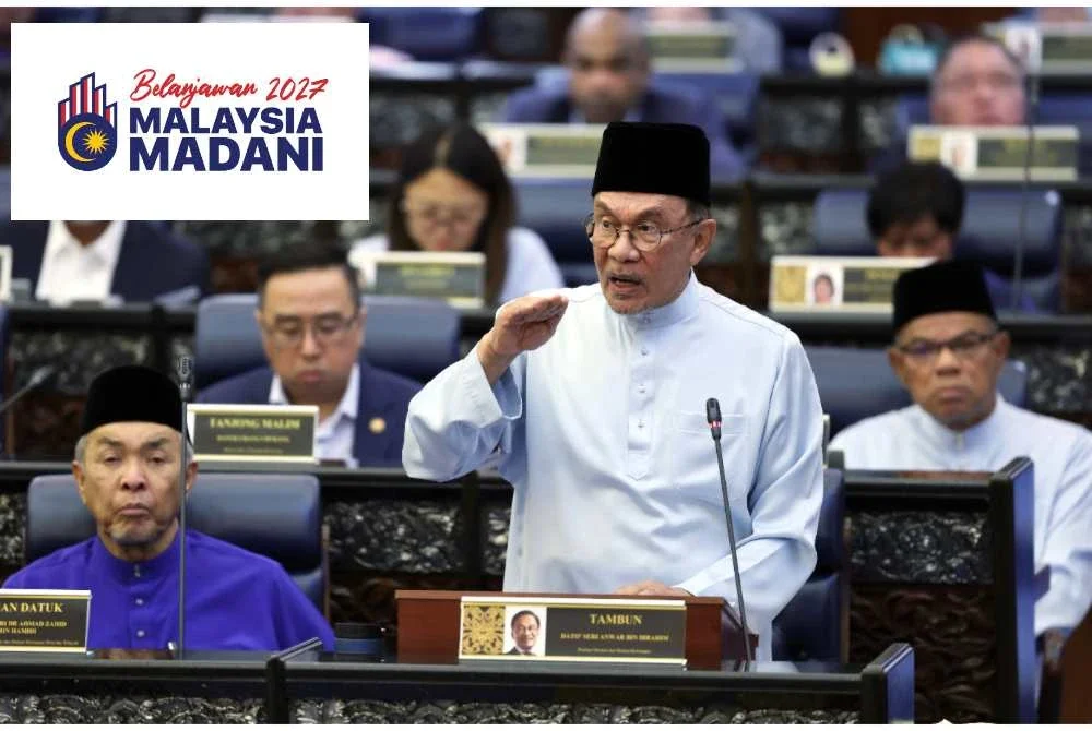 Anwar yang juga Menteri Kewangan membentangkan Belanjawan 2027 di Dewan Rakyat. Foto Bernama